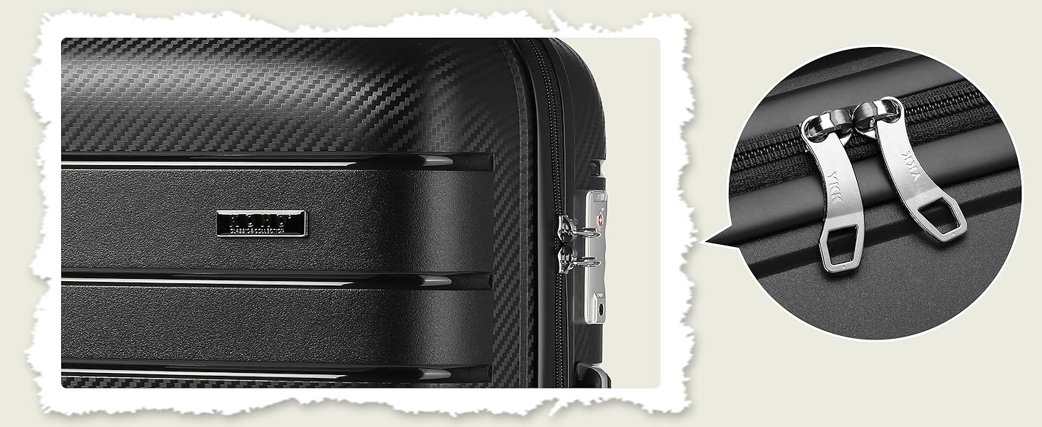 Валіза KONO Zwillingsrollen з TSA-замком, ручний багаж, білий (чорний), 35.6 см