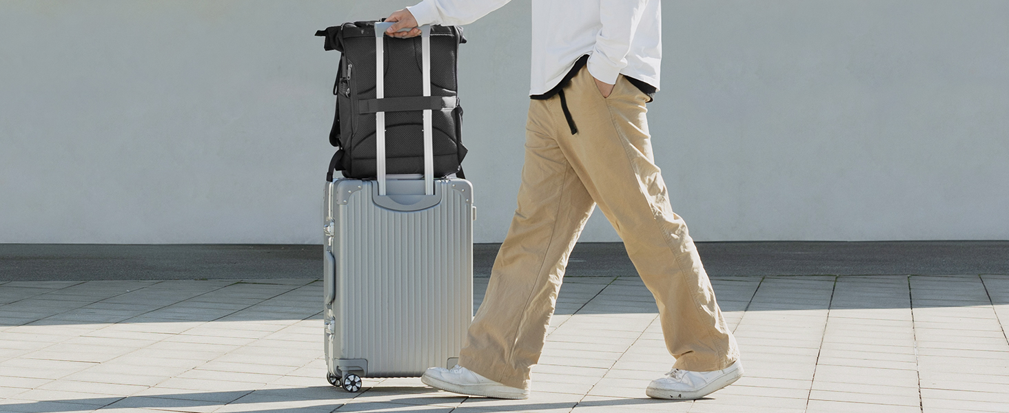 Рюкзак Inateck RollTop 25-30 л для чоловіків і жінок, з окремим відділенням для взуття, для ноутбука 17