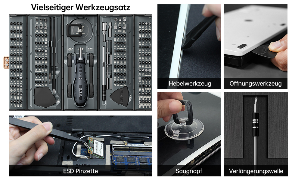 Електрична викрутка JAKEMY 180 в 1 з 3 режимами, набір для дрібної механіки, моделювання, ремонту ноутбуків, телефонів, годинників, окулярів. Моделі Fo167, Fo169