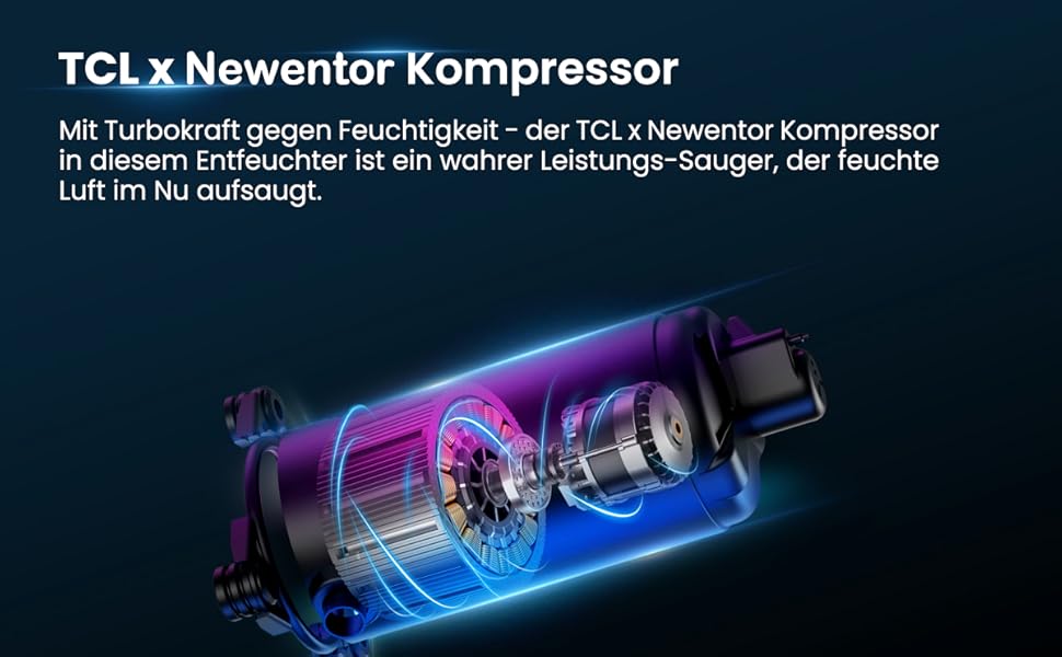 Електричний осушувач повітря Newentor 25 л/день - 270 Вт - для приміщень до 80 м² - 10 років гарантії - з шлангом 2 м, фільтром та таймером