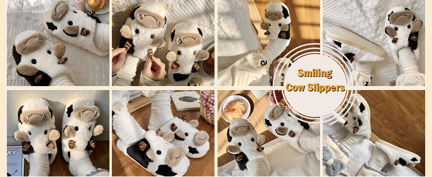 Тапочки-корови для дому: плюшеві, теплі, унісекс, 40/41 EU (колір: кава)