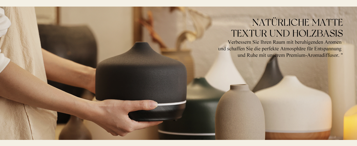 Аромадифузор Porseme 500 мл, скляний, ультразвуковий, з LED-підсвіткою, для ефірних олій, тихий, Rosegold (F22-500ml Black Ceramic Giant)