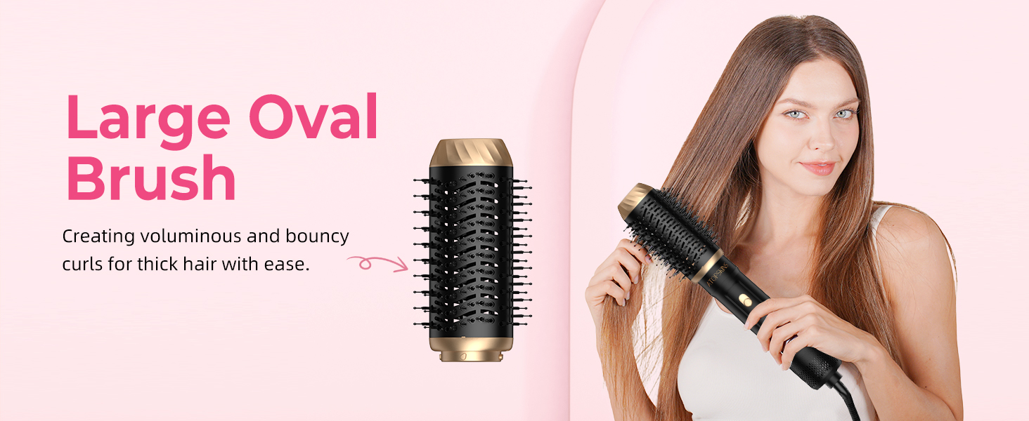 Набір для укладки волосся Atopskins Pro Airstyler 6 в 1: фен-щітка, плойка, іонізація, 1000W, чорний