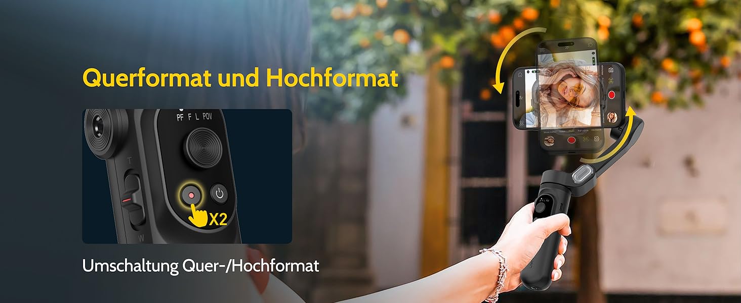 Стабілізатор для смартфона AOCHUAN 3-осьовий з функцією розпізнавання обличчя, вбудованим світлом та 1/4 дюйма різьбою. Підходить для iPhone 16/15 Pro, Android, TikTok-влогів. Чорний.