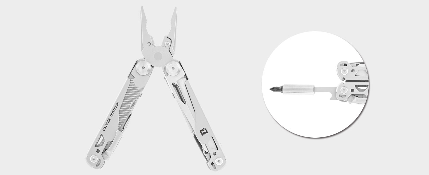 Багатофункціональний інструмент Solid Black 16-в-1 - ніж для виживання, туристичний інструмент з бітами - подарунок для чоловіків