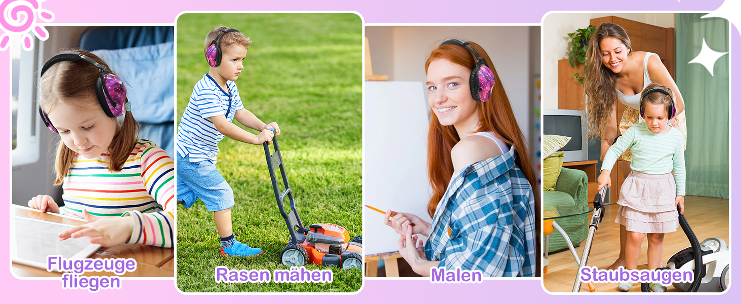 Навушники для захисту від шуму ZOHAN 030 для дітей 3-18 років, для дітей з аутизмом, для школи, концерту, галактичний дизайн