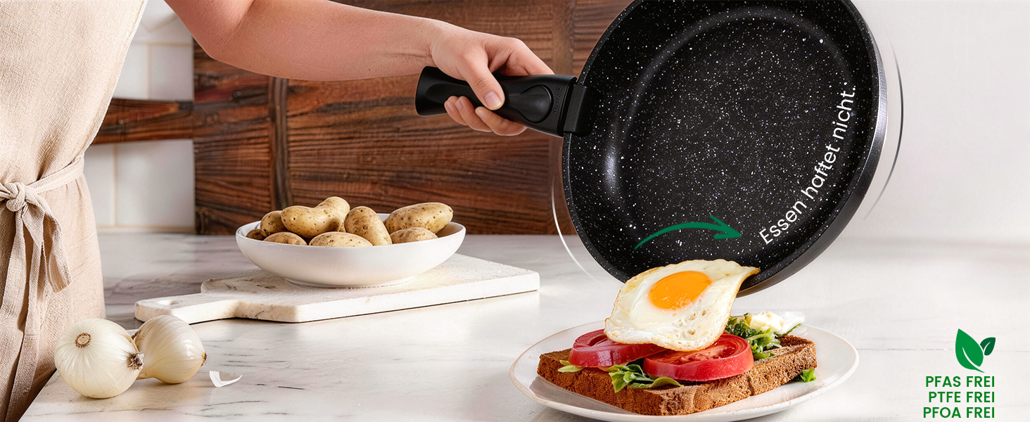 Набір посуду Chef Power 19 предметів: каструлі та сковорідки з титано-керамічним антипригарним покриттям та знімними ручками, для всіх типів плит, чорний