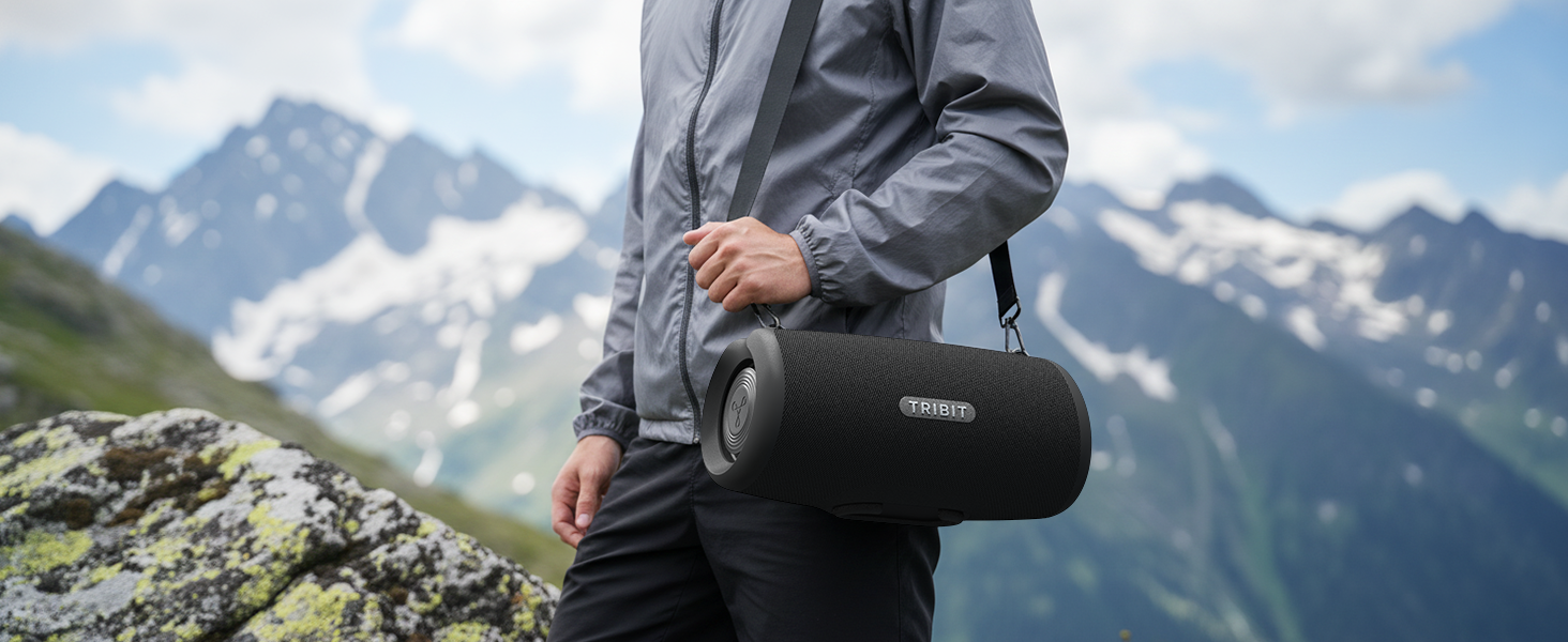 Tribit StormBox Lava: Портативна Bluetooth колонка 80 Вт, чорна. Водонепроникна (IP67), 24 год, Bluetooth 5.4, EQ, Bass Boost, TWS для вечірок, пляжу, кемпінгу