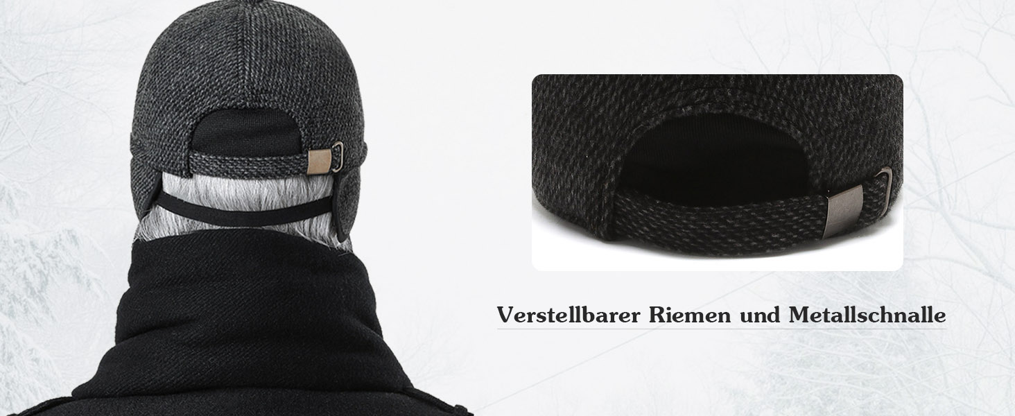 Кепка CLAPE з вушками Full Cap для чоловіків, Outdoor, спортивна кепка, стиль Old School, Dad Hat, в'язана кепка, зима/осінь/весна, універсальний розмір