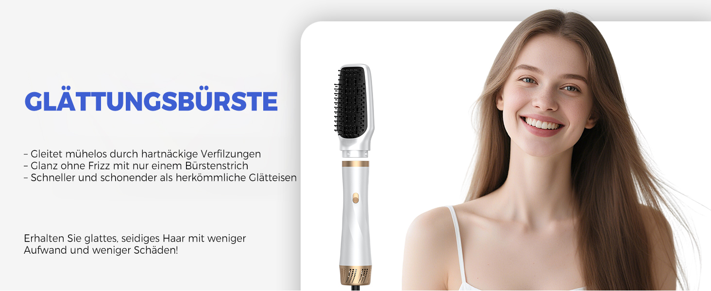 Airstyler 5 в 1: Фен-щітка, плойка, термощітка, для об'єму, випрямлення та локонів. 1000W, 3 температурні режими. Рожевий/Білий