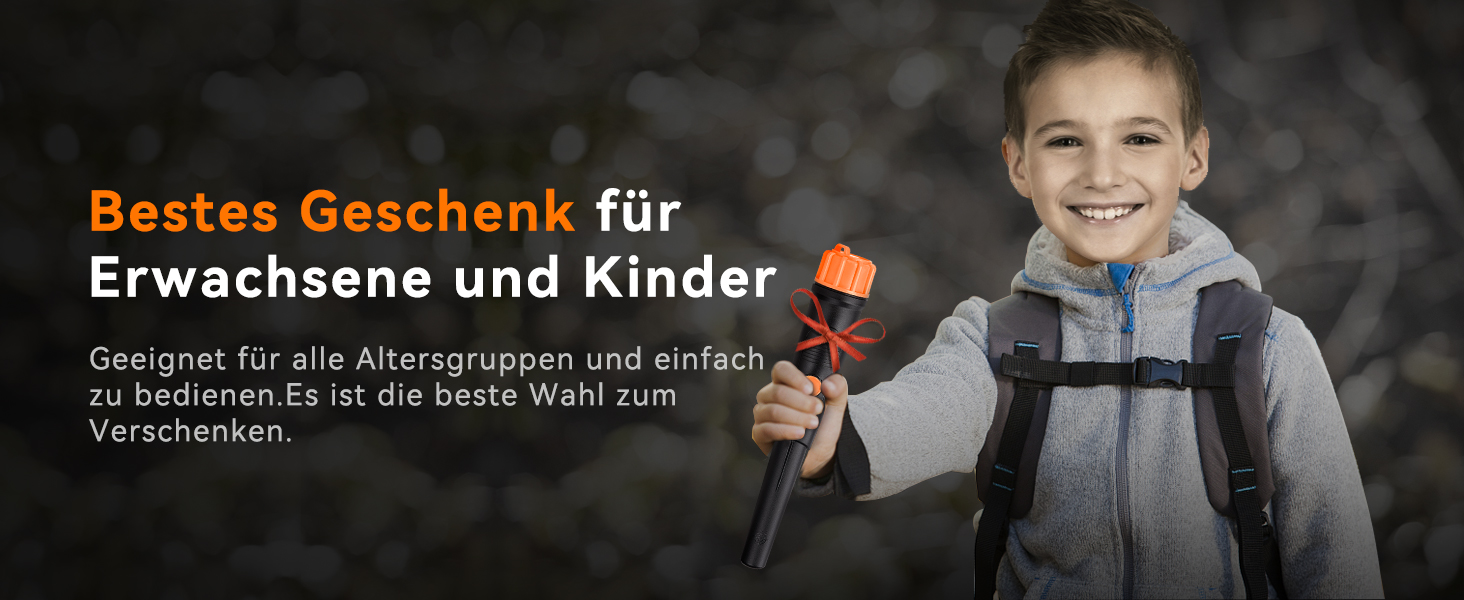 Металодетектор SUNPOW для дітей - водонепроникний, з LCD-дисплеєм, 3 режими, регульована ручка, IP68, чорний