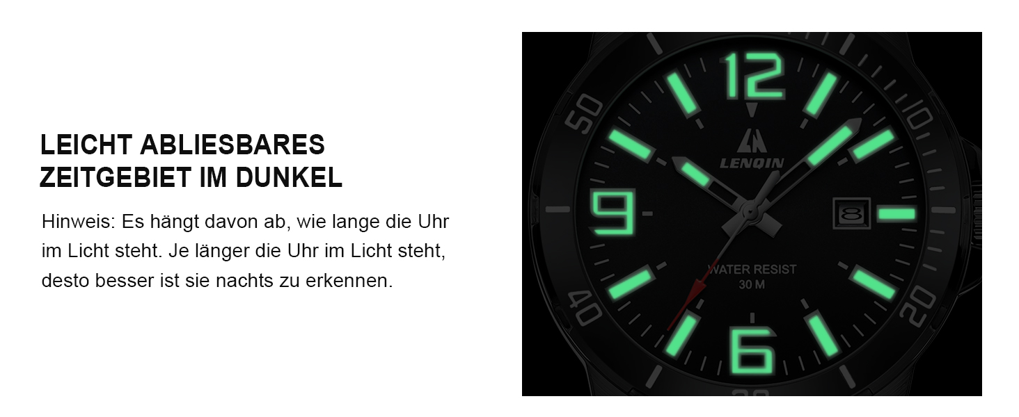 Годинник чоловічий LN LENQIN з нержавіючої сталі, водонепроникний, з датою, кварцовий, аналоговий, чорний, бізнес-стиль