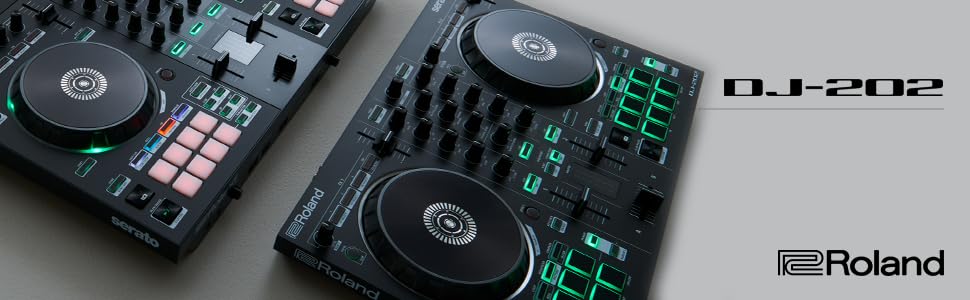 DJ контролер Roland DJ-202: 2-канальний контролер для Serato Intro з 4 деками