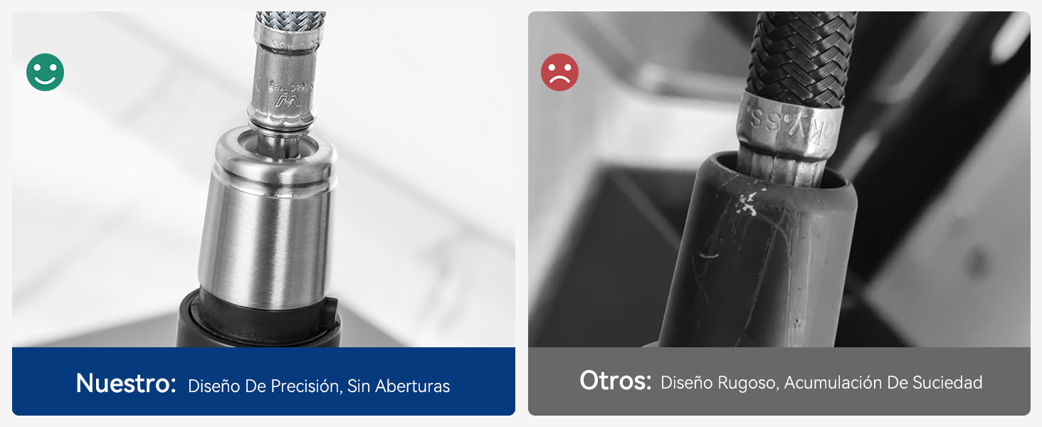 Кран кухонний CECIPA Hochdruck чорного кольору, висувна модель з душем, двома режимами струменя, поворотний на 360°, з нержавіючої сталі, ×207B (L-подібний, високий тиск)