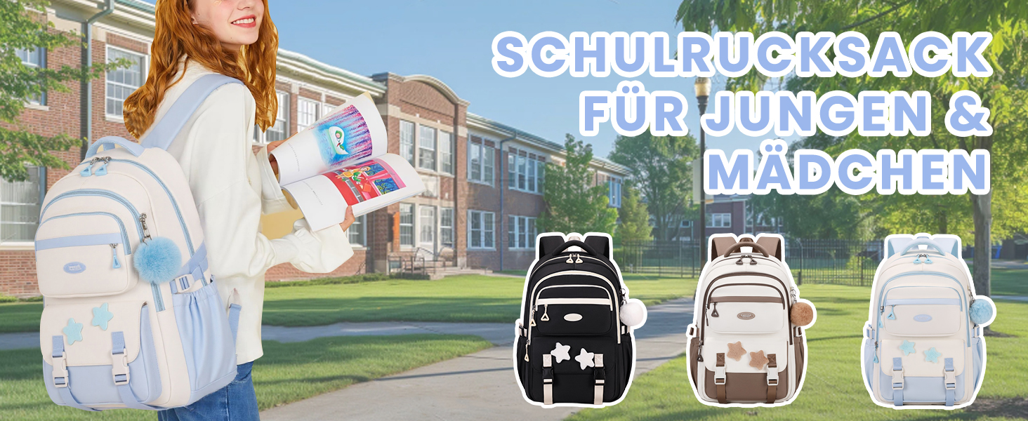 Дитячий рюкзак для дівчаток Kinderrucksack, 18L, 2-7 клас, легкий, з дихаючою спинкою та м'якими лямками, для школи, підлітки 7+ років, колір кавовий