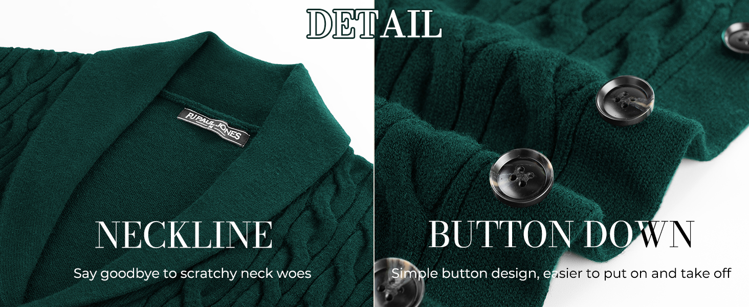 Кардиган чоловічий PJ PAUL JONES з коміром-шарфом, великий в'язання, чорний