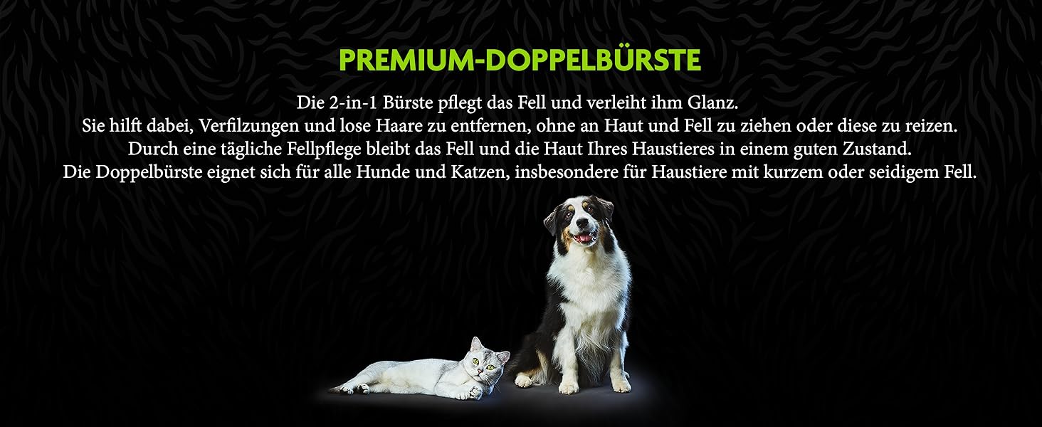 FURminator подвійний гребінець для собак та котів - 2 в 1 для догляду за шерстю, видалення котушок, відмерлого волосся та бруду