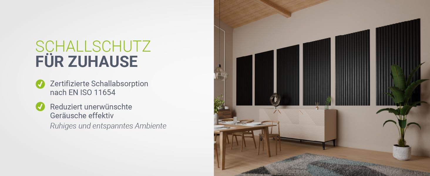 Акустичні панелі Juskys для стін, набір 4 шт (2,88 м²), 120x60 см, шумопоглинаючі декоративні панелі від луни та шуму, колір: чорний дуб