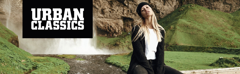 Кардиган жіночий Urban Classics з капюшоном та пір'ям, чорний