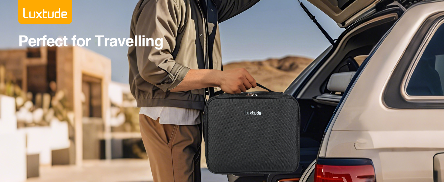 Органайзер для електроніки Luxtude: велика дорожня сумка, подвійний шар, Tech-сумка, органайзер для кабелів, для iPad (до 12,9 дюймів), чорний, XL