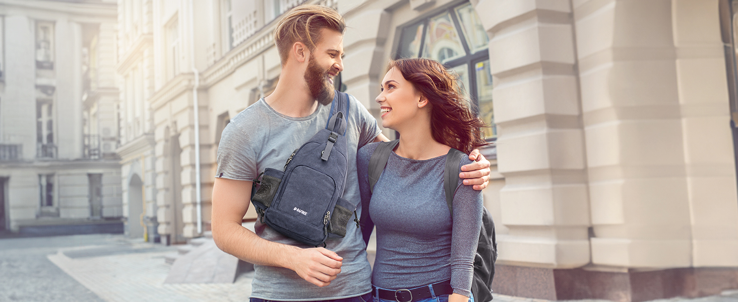 Сумка через плече G4Free на канвісі (Dunkelgrau) - для подорожей, хайкінгу, бігу, альпінізму