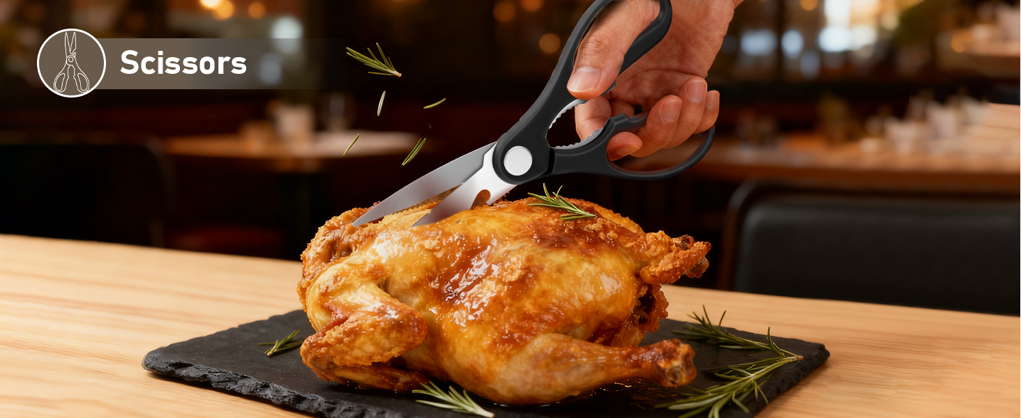 Набір кухонних ножів Messerblock з 16 предметів, з дощечкою, захистом пальців, точилкою та кухонними ножицями, професійний набір для дому (зелений, чорний)