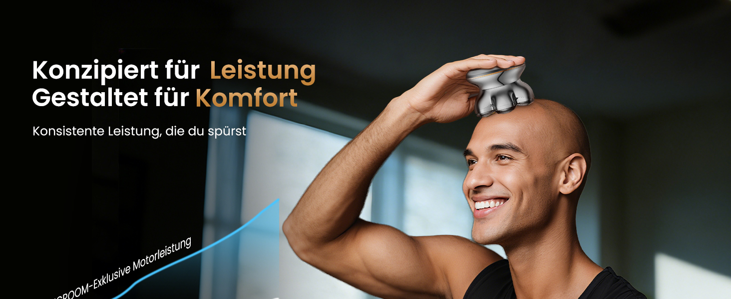 Машинка для гоління голови 7D PRO MAXGROOM IPX6, срібляста, акумуляторна (1400mAh), 8800 об/хв, для чоловіків