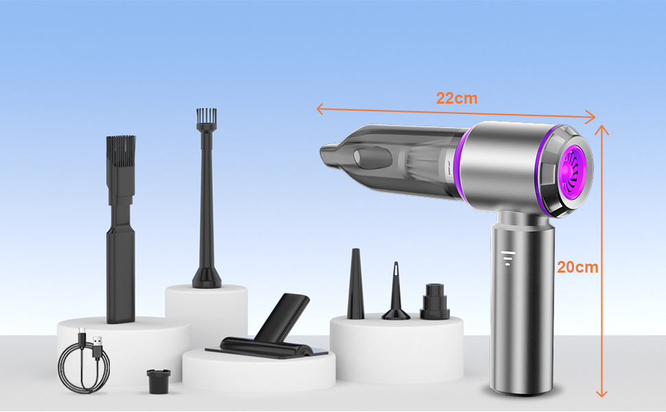 Бездротовий ручний пилосос 2-в-1 ZEYXINH для авто, дому та офісу: 16KPA, безщітковий мотор, зарядка Type-C