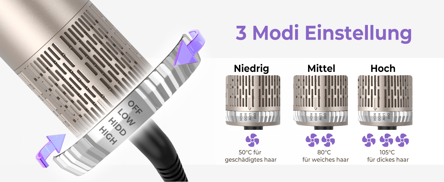 Фен-щітка 5 в 1 Airstyler Pro 1000W: стайлер для волосся, локони, об'єм, догляд, іонізація (золотий)