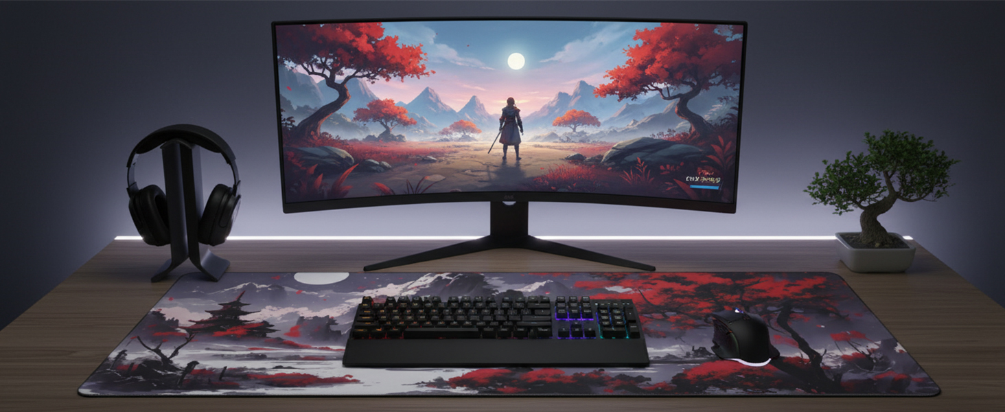 Килимок для миші ігровий XXL 900x400 мм, з антиковзким покриттям, водонепроникний, для ПК, MacBook, Laptop