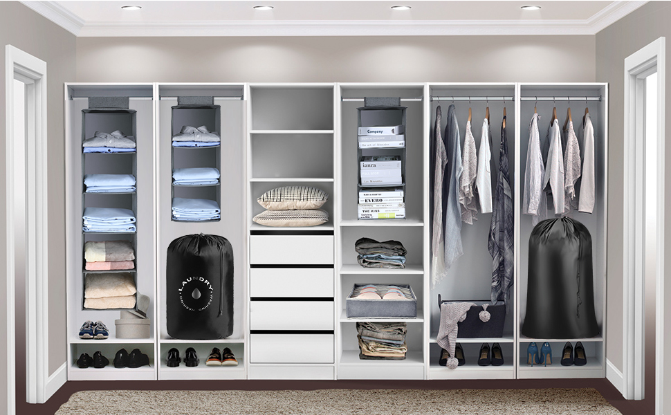 Органайзер для шафи AiQInu з 3 відділеннями, сірий, Medium