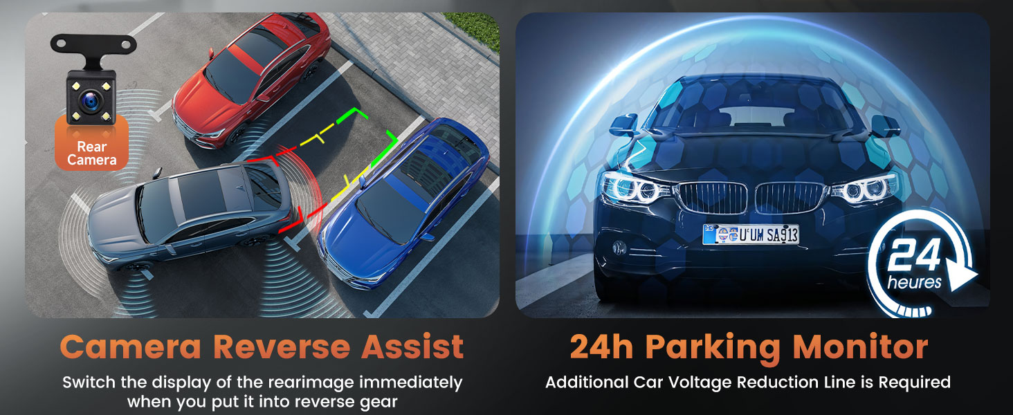 Відеореєстратор 4-камерний 360° для авто, 4 камери FHD 1080P (передня, задня, ліва, права), 3