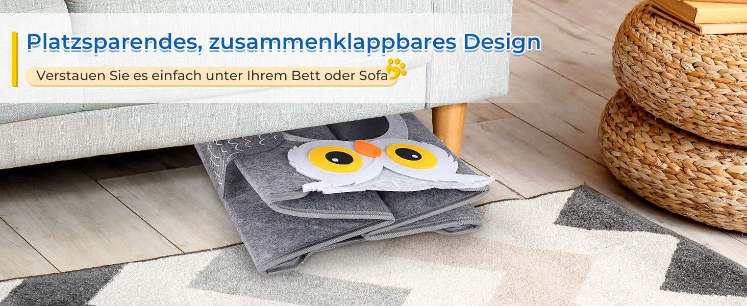 Кігтеточка-будиночок для котів Dripex з 2 поверхів, філц, з подушкою, 30 x 35 x 35 см (Сова)