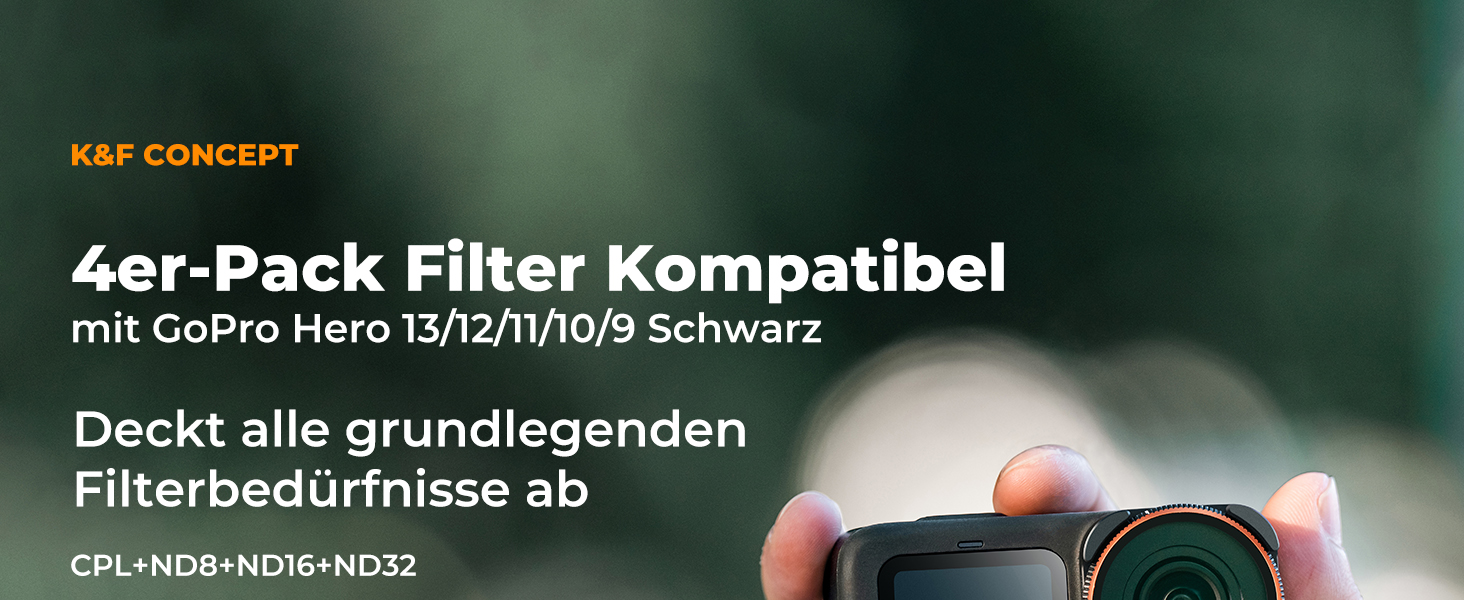 Набір фільтрів ND K&F Concept для GoPro Hero 13 Black: ND4, ND8, ND16, ND32, CPL - нейтральні фільтри для екшн-камери