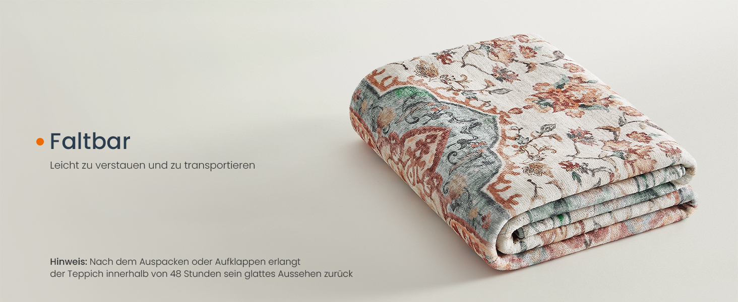 Килим SONGMICS HOME Vintage, 120x170 см, для вітальні, спальні, кухні, коридору, їдальні, миючий, з антиковзаючим покриттям, аквамарин (TAR032G01)