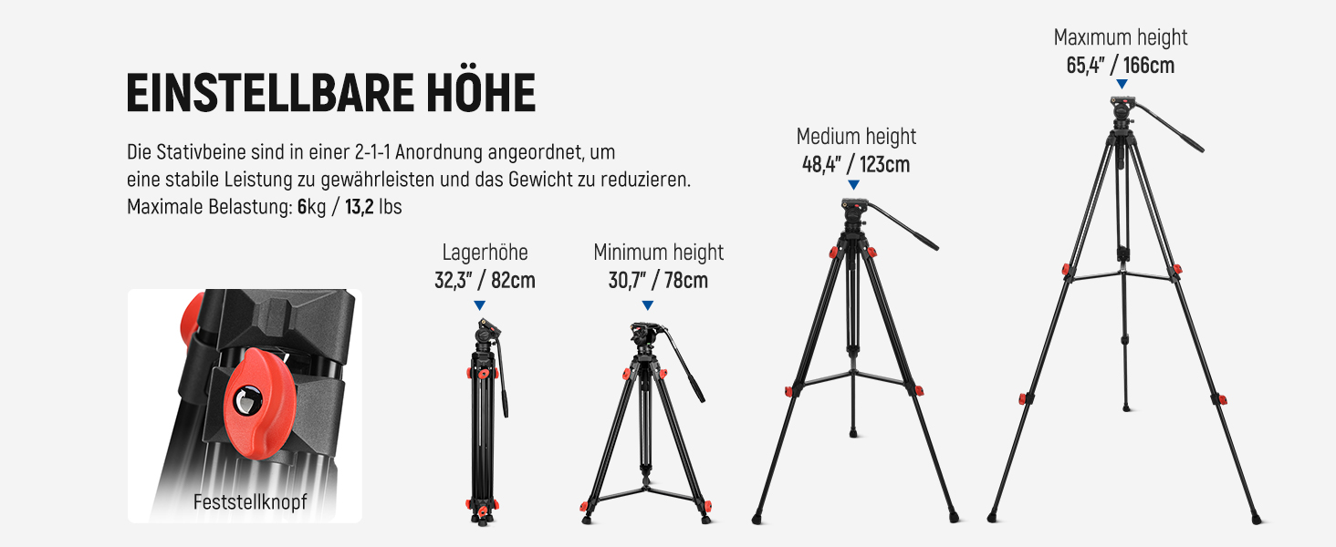 Штатив для камери Neewer з пливним упором TP73 для DSLR, Camcorder, DJI Gimbals, Manfrotto QR Plates, до 6 кг