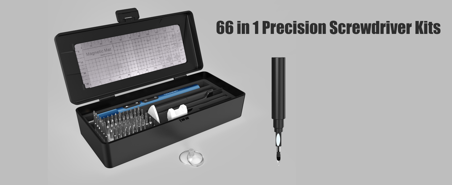 Набір електричних викруток 66 в 1 Mini Elektro: прецизійний акумуляторний інструмент з 48 магнітними бітами для ремонту телефонів, окулярів та електроніки