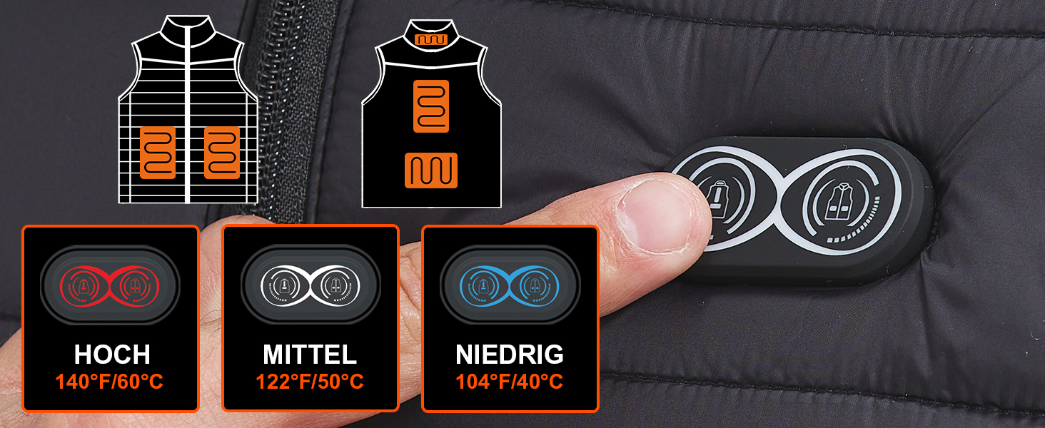 Обогревна жилетка для чоловіків та жінок, жилетка з підігрівом з акумулятором 10000 mAh та 5 зонами підігріву, для катання на лижах та полювання, чорний колір