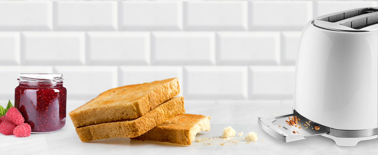 Тостер Ufesa 2 Scheiben Weiß Retro Classic Pinup: вінтажний дизайн, 850 Вт, 7 рівнів підсмажування