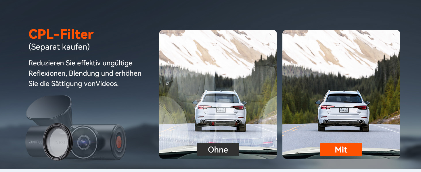 Автомобільний відеореєстратор VANTRUE N5 з сенсором STARVIS 2, 4-канальний (2.7K + 3x1080P), передня, задня та внутрішні камери