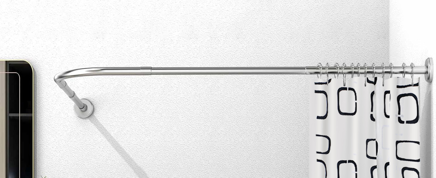 Штанга для душу U-подібної форми uyoyous, 85-120 см, не потребує свердління, з нержавіючої сталі 304, для ванної кімнати/душу