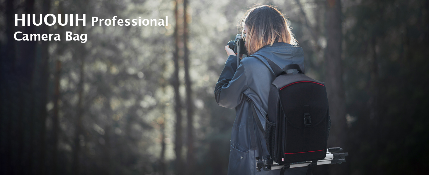 Рюкзак для камери: чорний фоторюкзак для DSLR/SLR з об'єктивом та аксесуарами