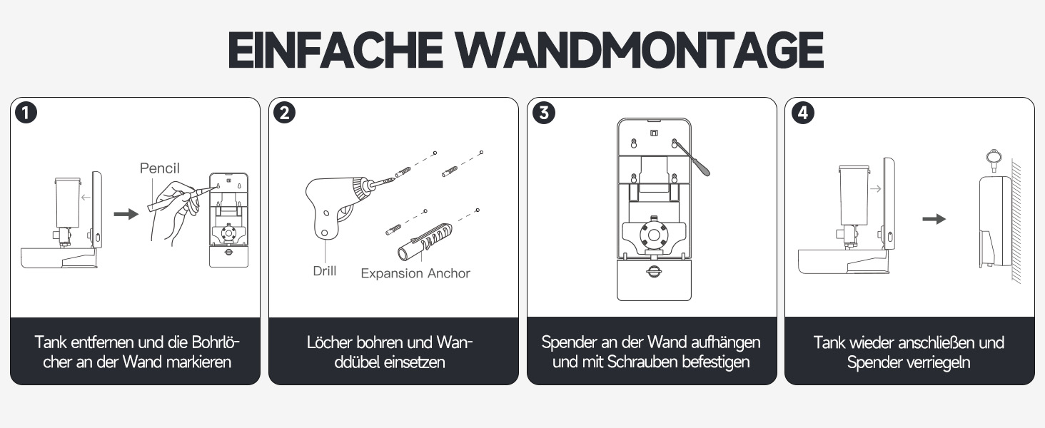 Anydry Ручний Дозатор для Мила настінний, 800 мл, з вікном, чорний 1006