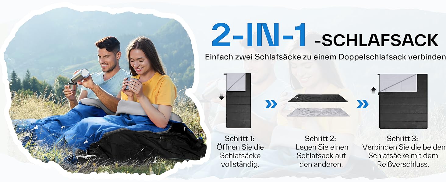 Sportneer Summer Sleeping Bag - Lightweight, Waterproof Camping Sleeping Bag for Backpacking, Hiking, Travel - 190x85cm