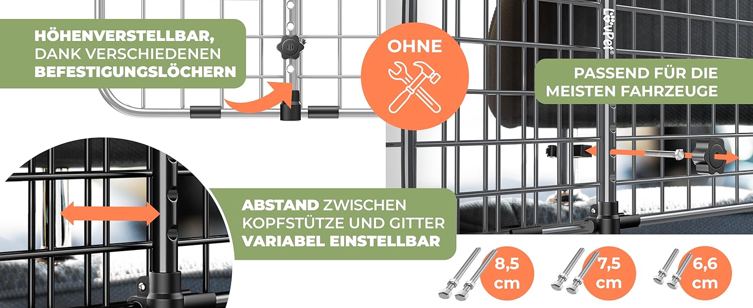 Сітка для собак в авто, бар'єр для собак, захисна сітка для багажника, універсальна, регульована ширина, чорна
