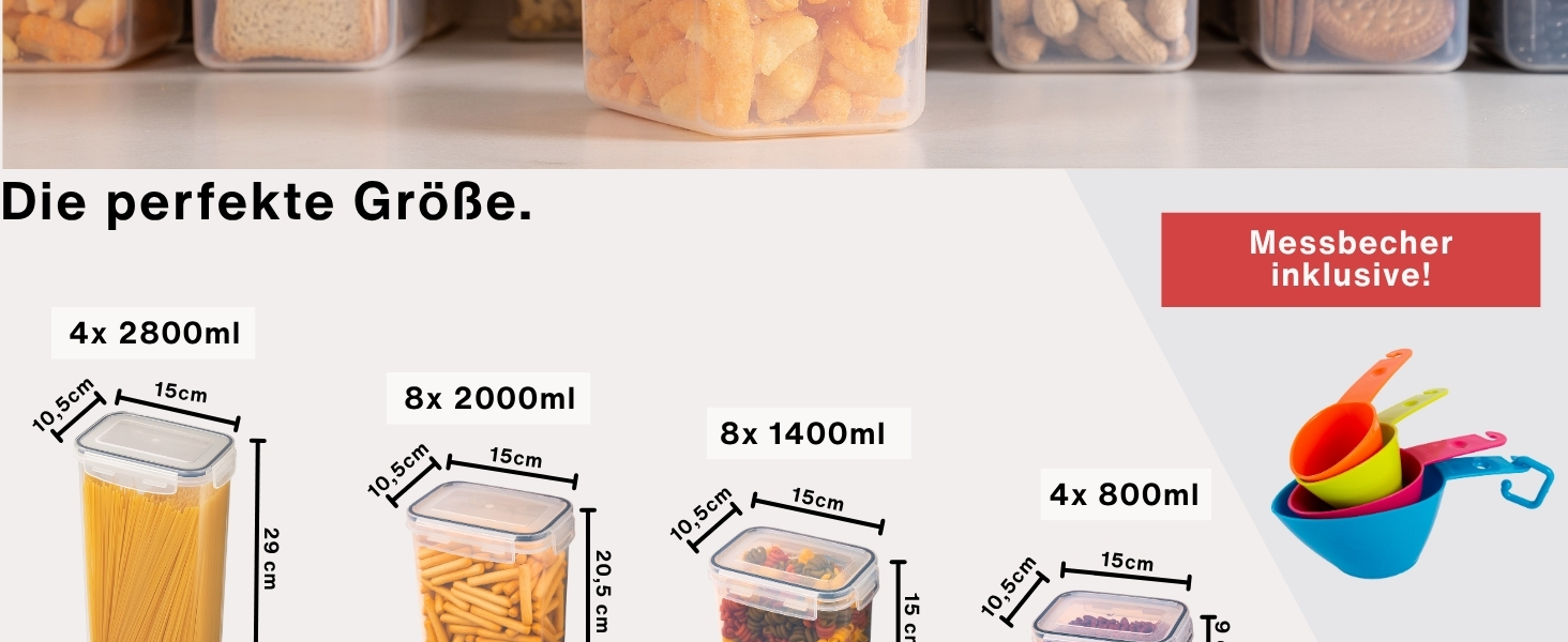 Набір контейнерів для зберігання Deco haus® 24 шт. з кришкою, чорний - Контейнери для кухні, зберігання продуктів, для борошна, макаронів, мюслі