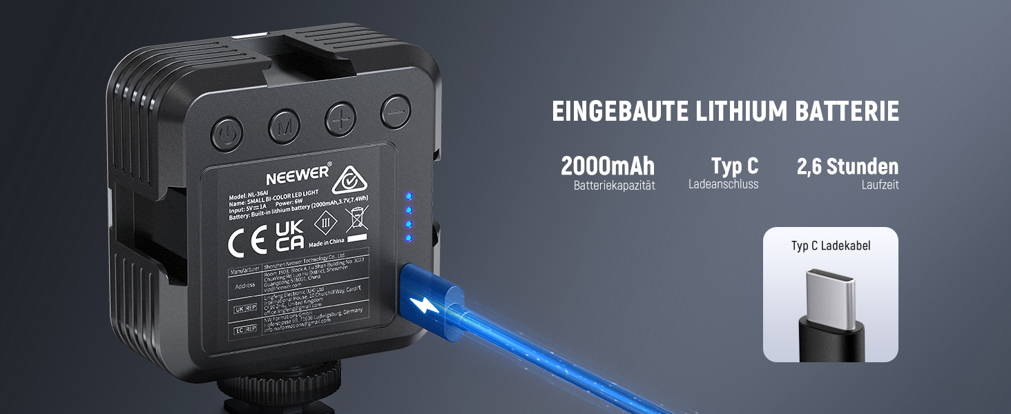 NEEWER NL-36AI RGB LED панель для відеозйомки: 8W, 2700K–7500K, регульоване RGB освітлення, 4000mAh, металева, для DSLR, стрімінгу
