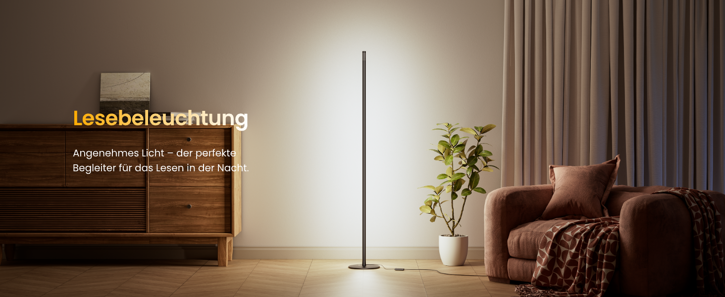 SwitchBot LED торшер для вітальні з RGBCC, керування через додаток, сумісний з Apple Home, Alexa, Google Home, чорний, з режимами сцени та музики