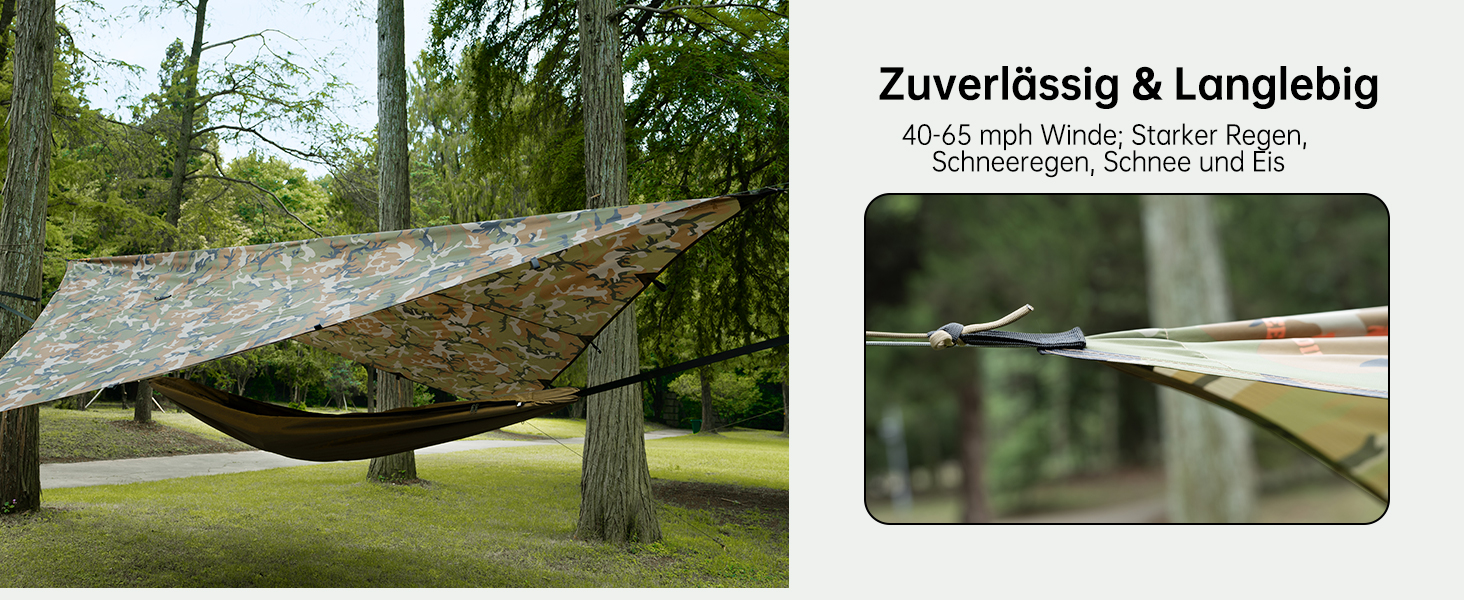 Тент FREE SOLDIER 3x3.2м: ультралегкий, водонепроникний, з UV-захистом для кемпінгу та активного відпочинку (армійський камуфляж)