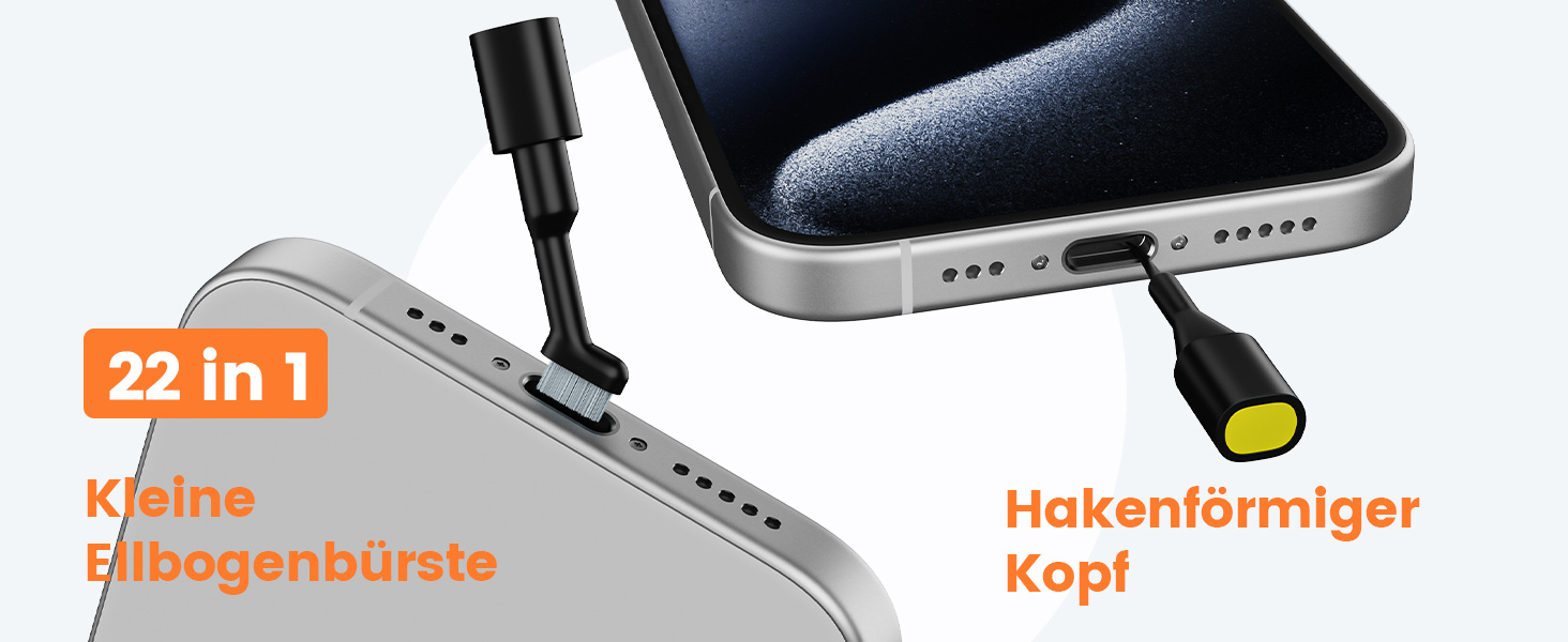 Набір для чищення клавіатури та навушників: 22 в 1. Підходить для AirPods, ноутбуків, моніторів, телефонів.